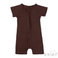 JS4600-CH: Chocolate Ribbed Jumpsuit (0-3 Months)